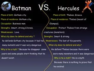 Batman VS . Hercules