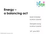 Energy – a balancing act - slide 1