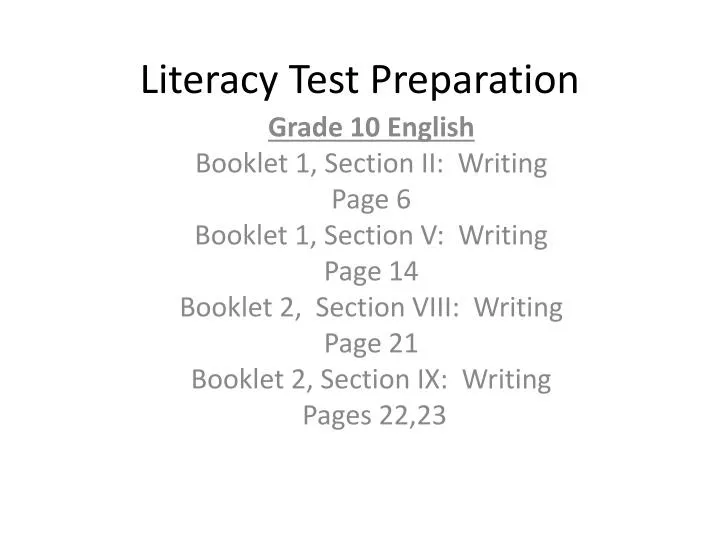 literacy test preparation