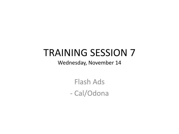 training session 7 wednesday november 14