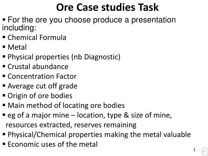 ore case studies task