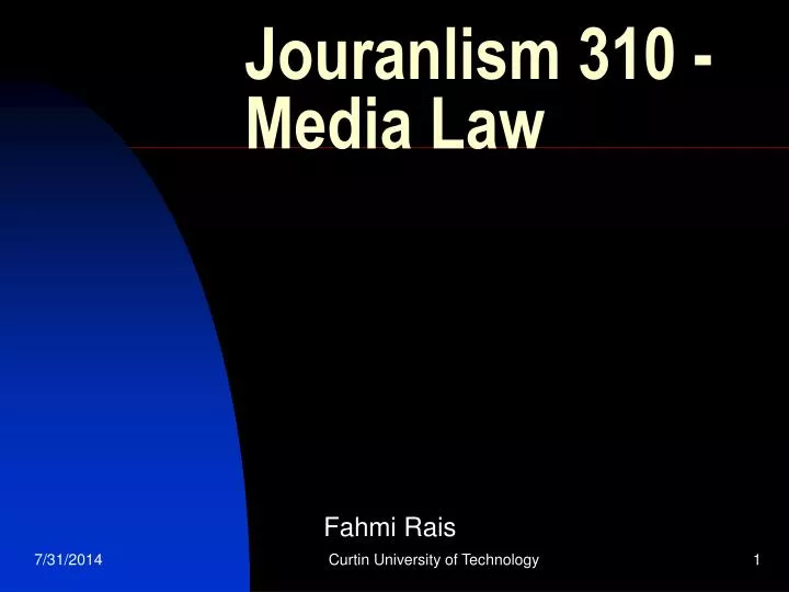 jouranlism 310 media law