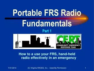 How to a use your FRS, hand-held radio effectively in an emergency