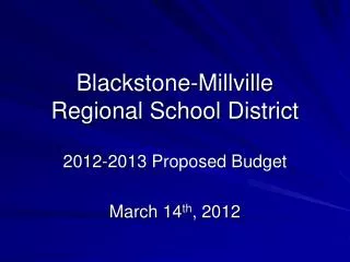 Blackstone-Millville Regional School District