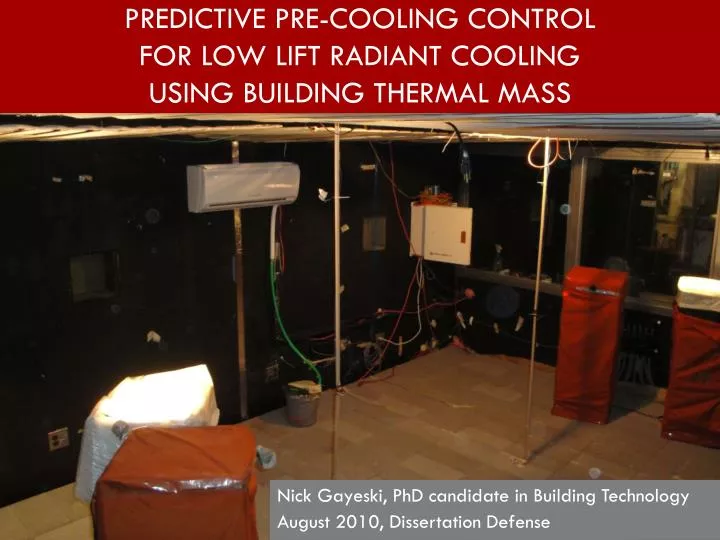 predictive pre cooling control for low lift radiant cooling using building thermal mass