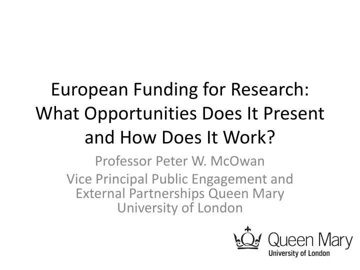 european funding for research what opportunities does it present and how does it work