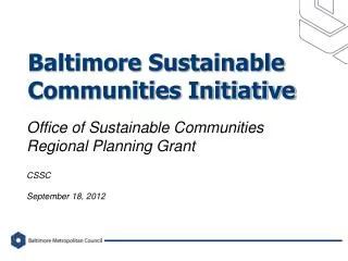 Baltimore Sustainable Communities Initiative