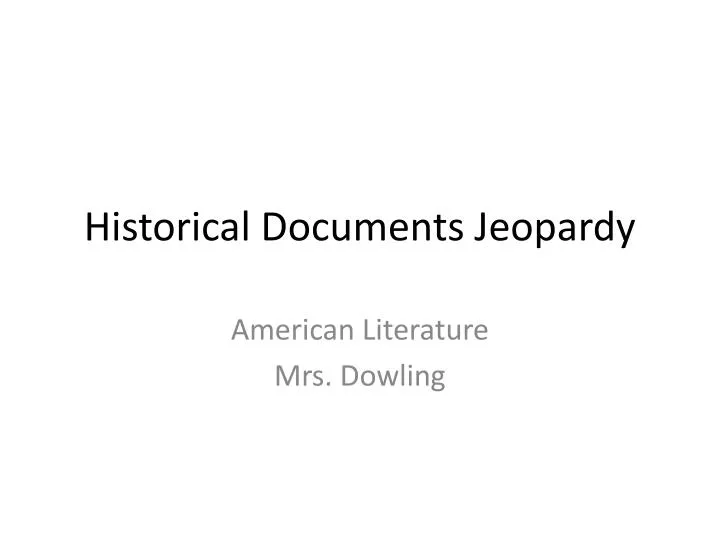 historical documents jeopardy