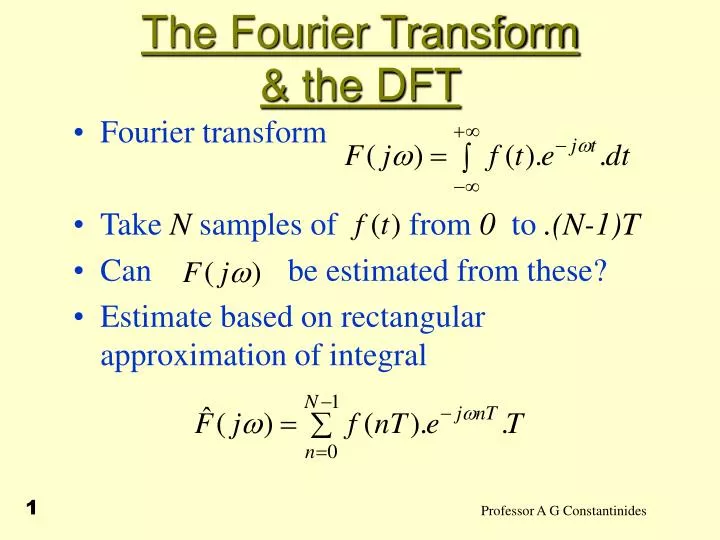 the fourier transform the dft