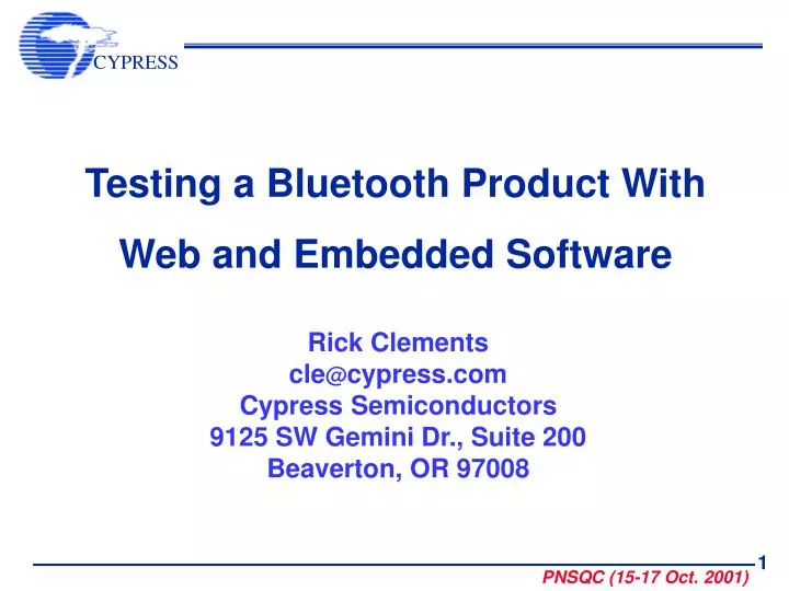 testing a bluetooth product with web and embedded software