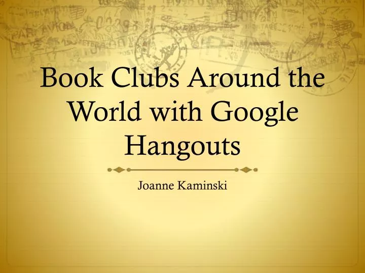 book clubs around the world with google hangouts