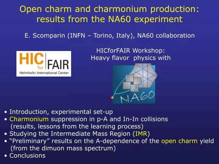 open charm and charmonium production results from the na60 experiment