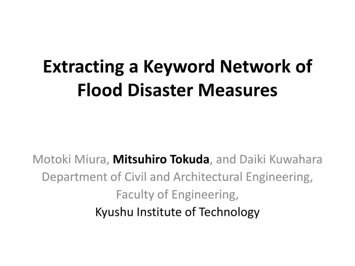 extracting a keyword network of flood disaster measures