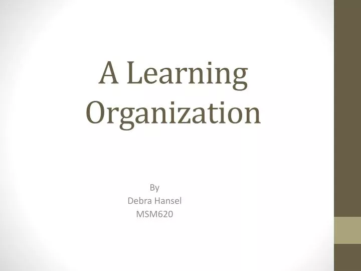 a learning organization