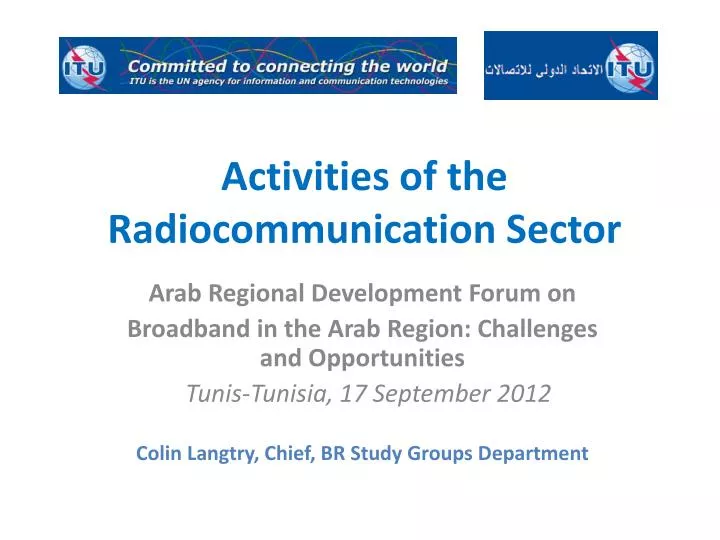activities of the radiocommunication sector