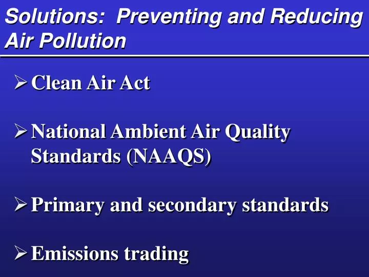 solutions preventing and reducing air pollution