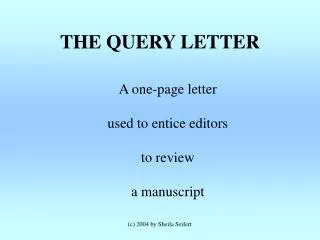 THE QUERY LETTER