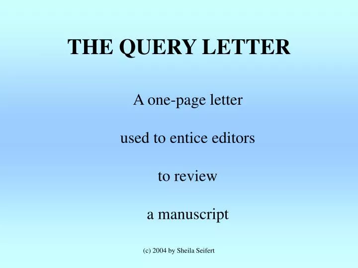 the query letter