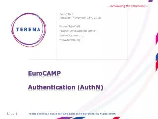 EuroCAMP Authentication ( AuthN )