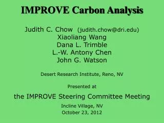 IMPROVE Carbon Analysis