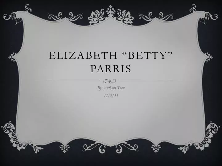 elizabeth betty parris