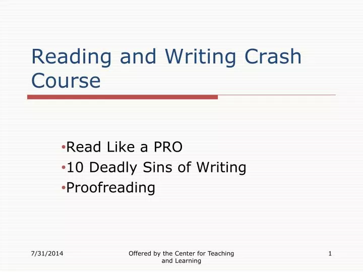 reading and writing crash course