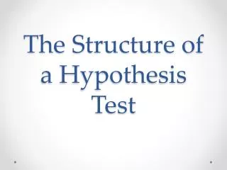The Structure of a Hypothesis Test