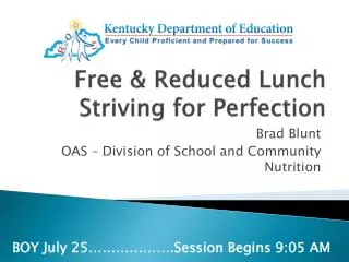 Free &amp; Reduced Lunch Striving for Perfection