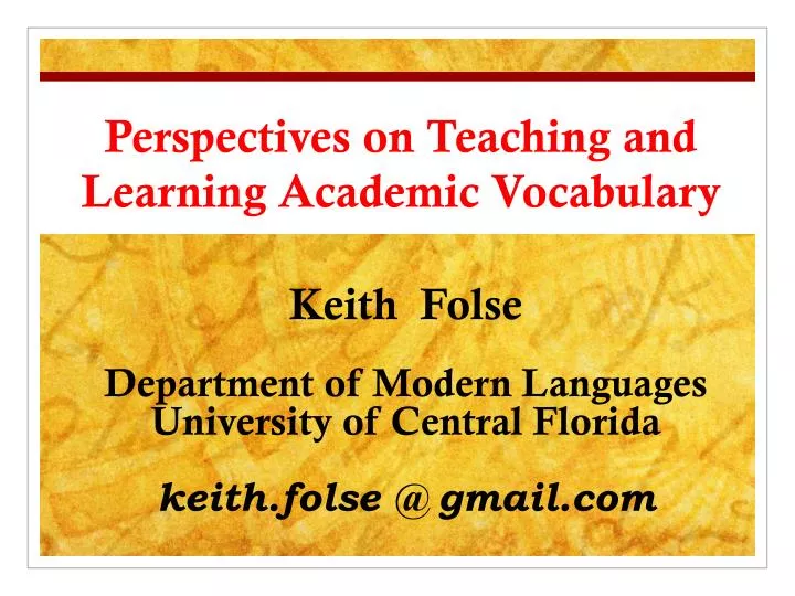 perspectives on teaching and learning academic vocabulary