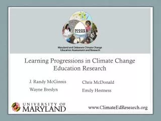 Learning Progressions in Climate Change Education Research