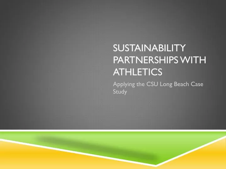 sustainability partnerships with athletics