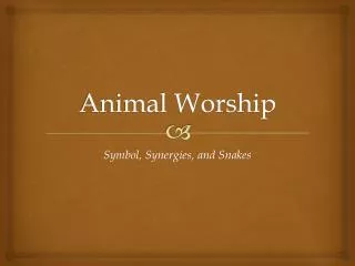 Animal Worship