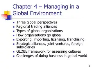chapter 4 managing in a global environment
