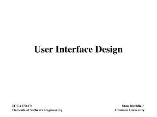 User Interface Design