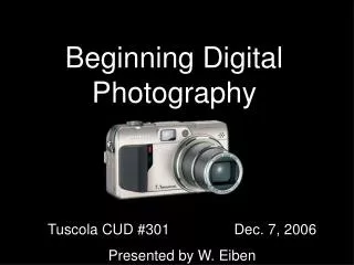 Beginning Digital Photography