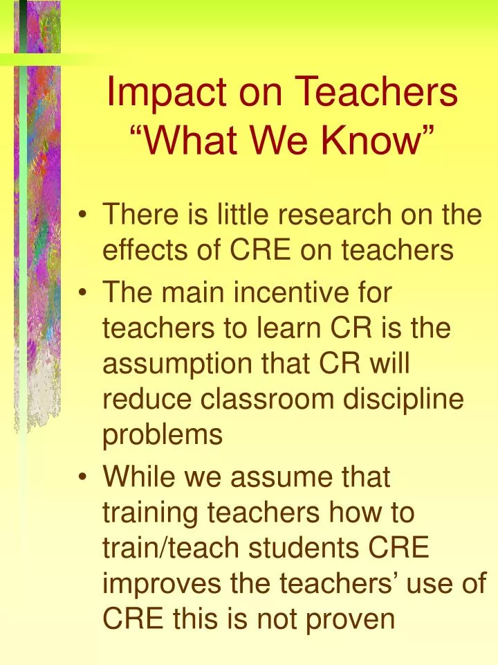 impact on teachers what we know