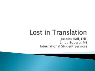 Lost in Translation