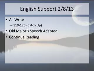 English Support 2/8/13