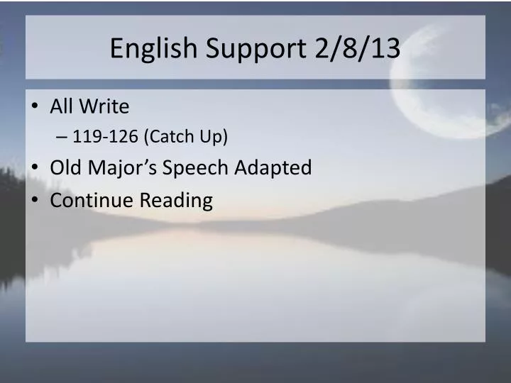 english support 2 8 13