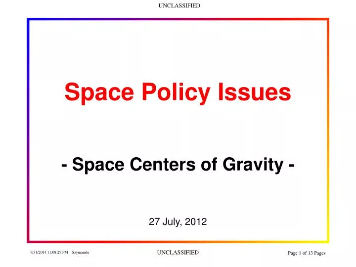 space policy issues