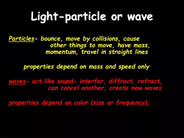 light particle or wave