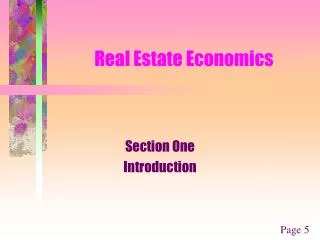 Real Estate Economics