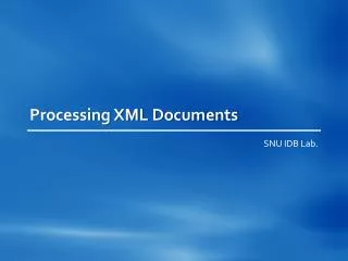 Processing XML Documents