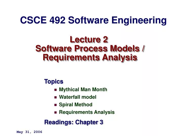 lecture 2 software process models requirements analysis