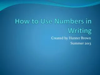 how to use numbers in writing