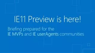IE11 Preview is here!
