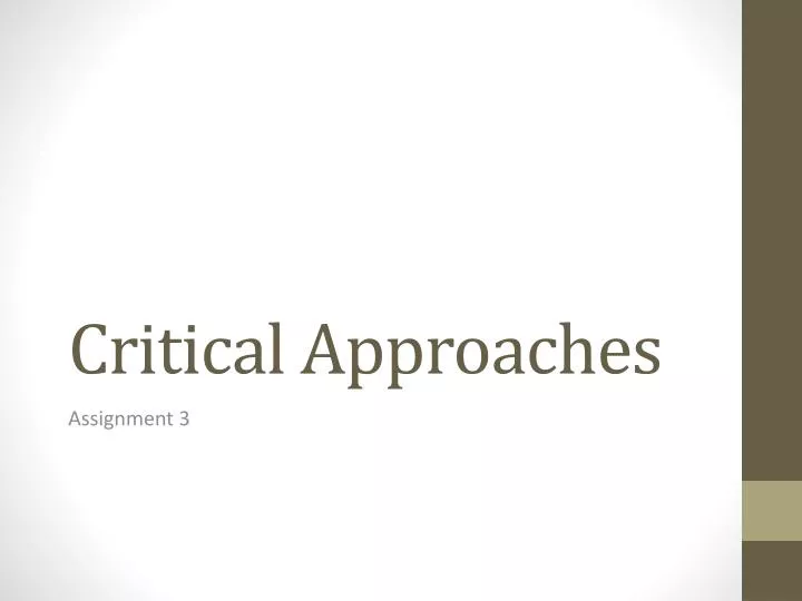 critical approaches