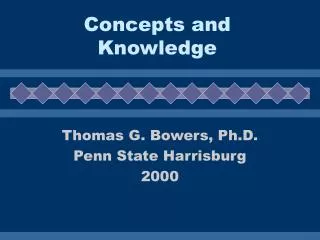 Concepts and Knowledge