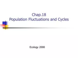 Chap.18 Population Fluctuations and Cycles