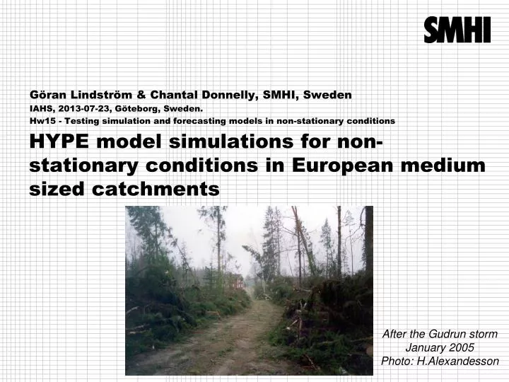 hype model simulations for non stationary conditions in european medium sized catchments